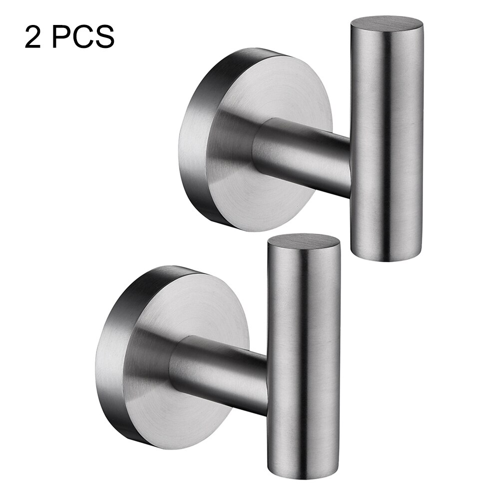1/2 Pcs Bathroom Towel Hooks Coat Robe Clothes Stainless Steel Wall Mounted for Bedroom Hotel Restroom D6: 2 pcs
