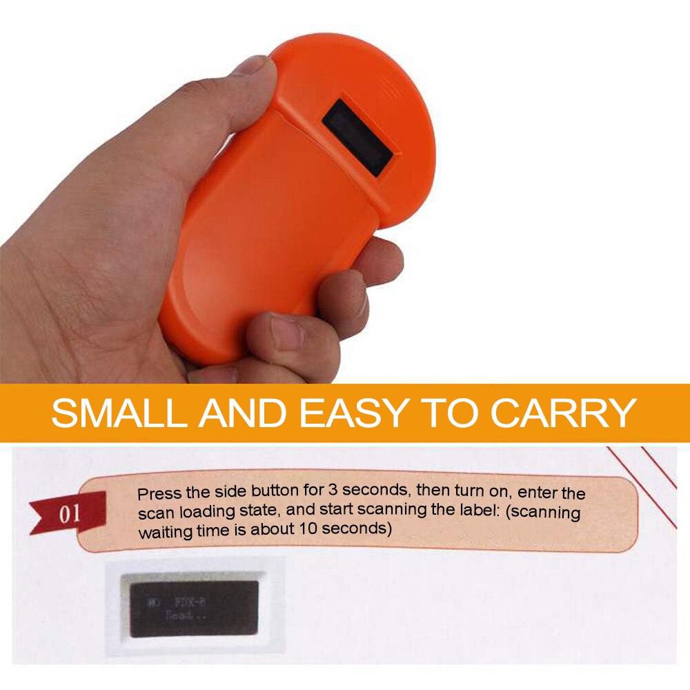 Animal de estimação id leitor chip animal varredor digital usb recarregável microchip handheld identificação geral aplicação para gato cão