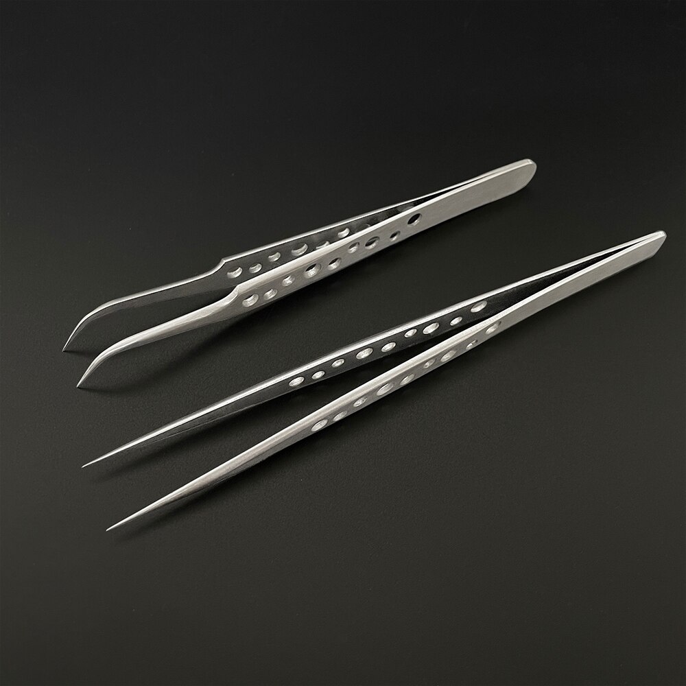 Industriële Pincet Elektronica Anti-Statische Gebogen Rechte Tip Precisie Roestvrij Tang Telefoon Reparatie Diy Handgereedschap Sets