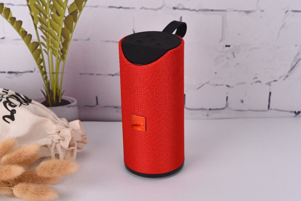 Bluetooth Speaker Portable Outdoor Loudspeaker Wireless Mini Column 3D 10W Stereo Music Surround Support FM TFCard Bass Box: RED