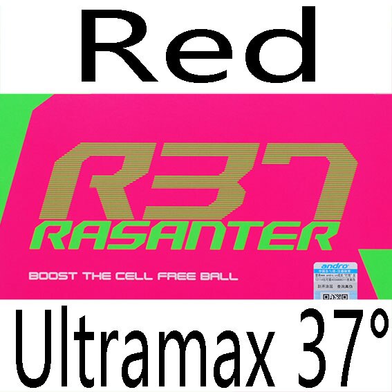 Andro RASANTER R37 (Goma no pegajosa, esponja De Tensor) Pips De goma De Tenis De Mesa-En esponja De Ping Pong Tenis De Mesa: RED Ultramax H37