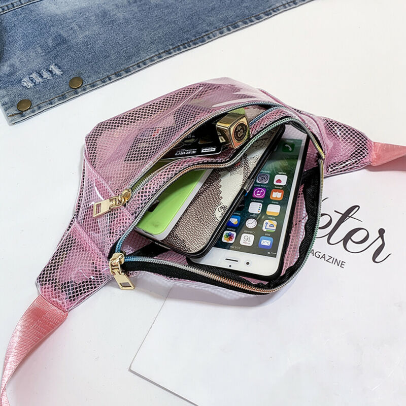 Frauen Transparente Gittergewebe Brust Taille Tasche Dame Vielseitig Einfache Stil schick Reißverschluss Damen Crossbody Telefon Tasche fanny Packungen