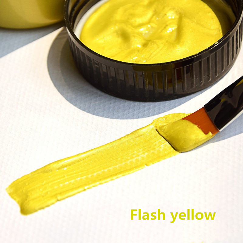 60Ml Goud Verf Metallic Acryl Verf, Waterdicht Niet Vervaagd Voor Beeldhouwwerken Coloring Diy Hand Kleding Geschilderd Graffiti Pigmenten: Flash yellow