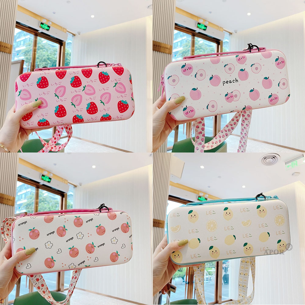 Cute Cartoon Fruit Storage Bag For Nintendo Nintend Switch Game Console Box Shell Cover Kawaii Travel Carrying Protective Case