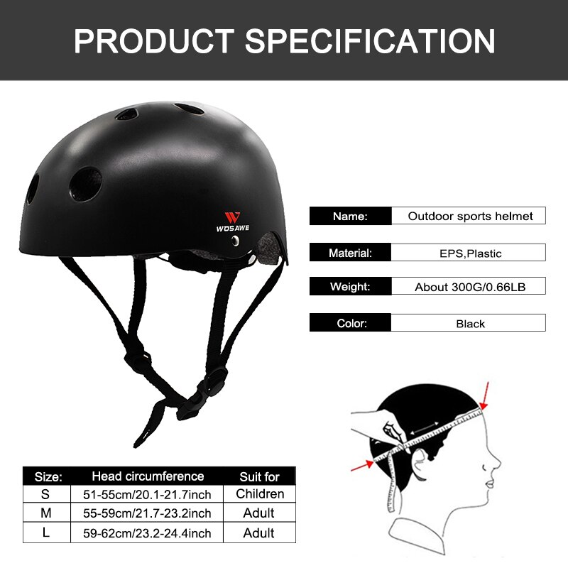 WOSAWE Sport Helm Fietsen Veiligheid Bescherm Helm schaatsen skateboard Outdoor Volwassen Kinderen Beschermende Fietshelm