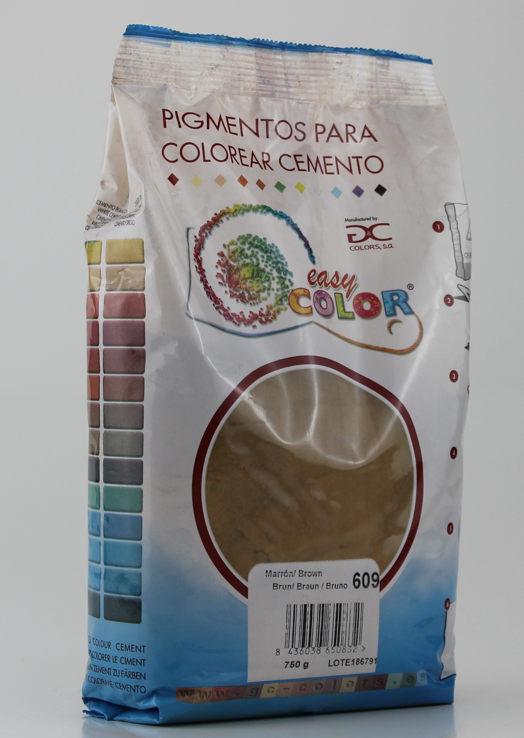 EasyColor Marrón 609. Pigmento para cemento, mortero, hormigón y pinturas al óleo para artistas.