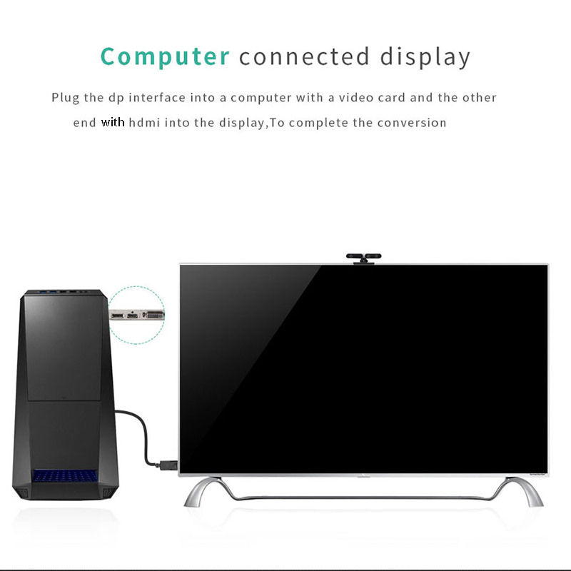 4K Big DP to HDMI-compatible Converter Displayport Male to Female Cable Splitter TV Monitor ProjectorVideo Audio Extend Adapter