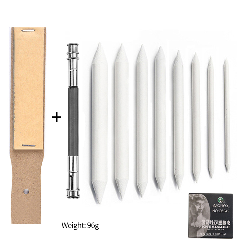 Tablero de papel de lija para lápiz de dibujo, juego de papel de lija para afilar lápiz de carbón para artistas, suministros de dibujo artístico: Verde