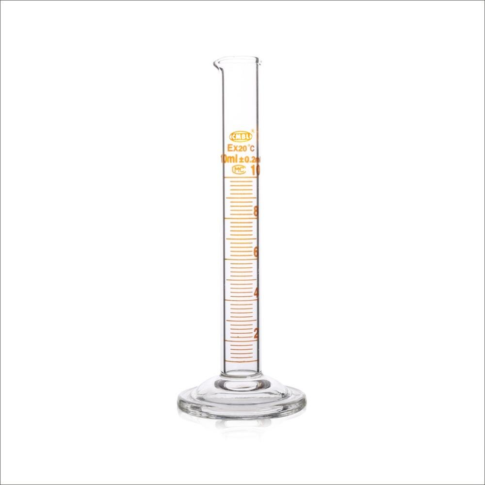 10ml Glass Measuring Cylinder Graduated Spout Mouth Laboratory Glassware