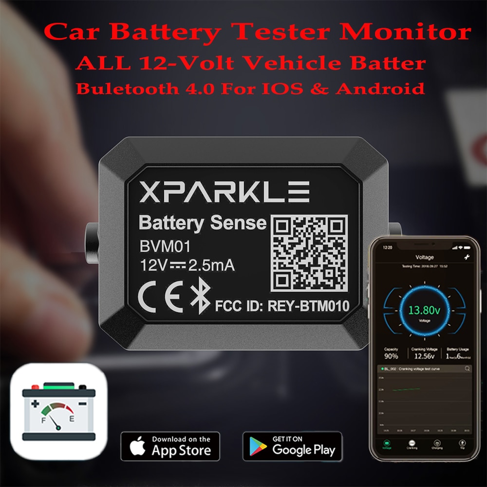 BVM01 tester Batteria auto 12 volt tenere sotto controllo di saluto Della Batteria Della Batteria Del Veicolo tester Senso attraverso Bluetooth 4.0 per tutti i 12 V auto