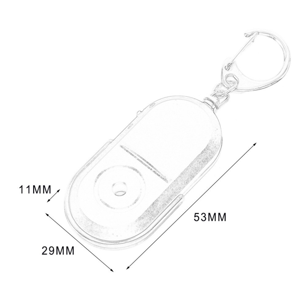 Buscador de llaves con alarma para personas mayores, localizador de luz LED de tamaño portátil, antipérdida, útil, inalámbrico, silbato, sonido, llavero