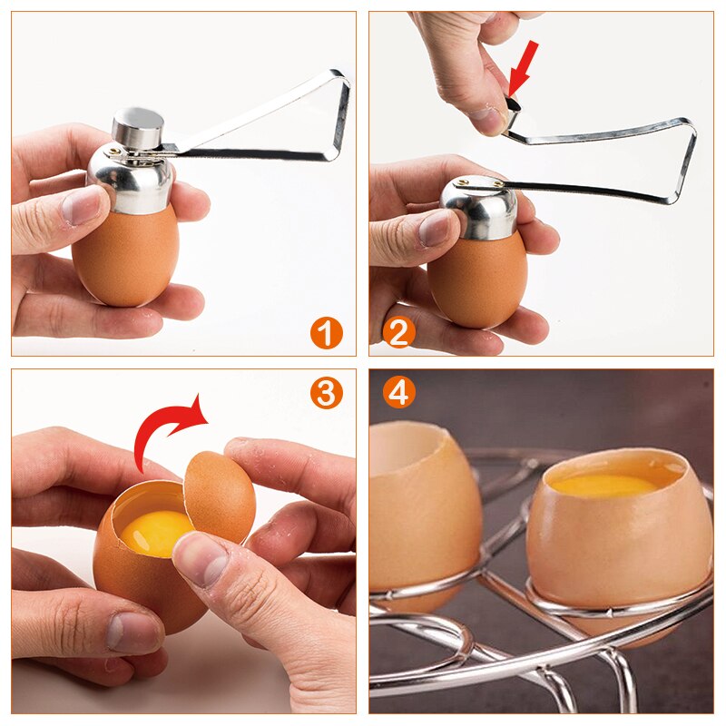 Rustfrit stål æg topper rå æg cutter åbnere æg saks køkken værktøj