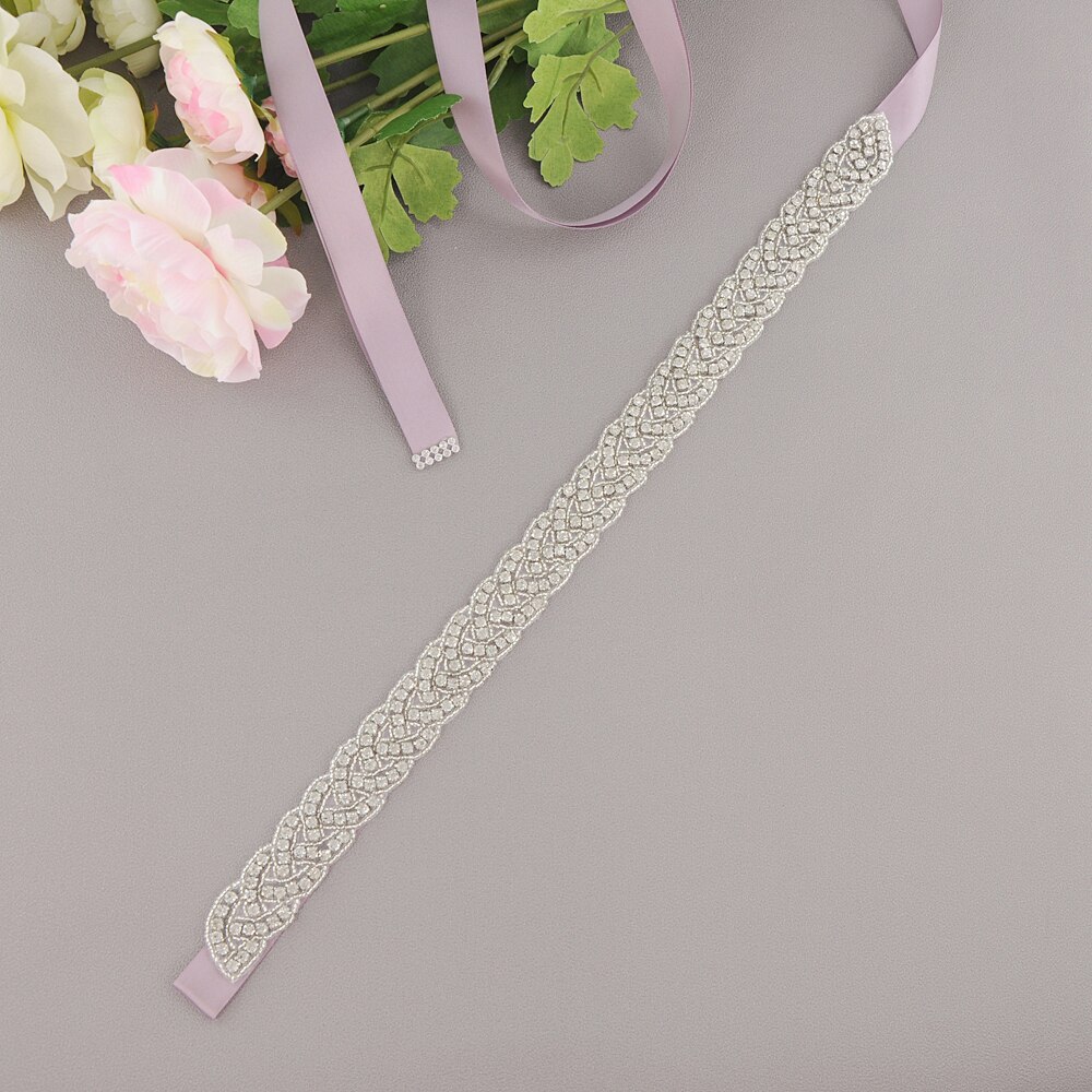 Handgemaakte strass bruidsaccessoires riem trouwjurk riem huwelijksriem bruidslint riem bruidssjerp gala riem scs 216- s: Antieke violette