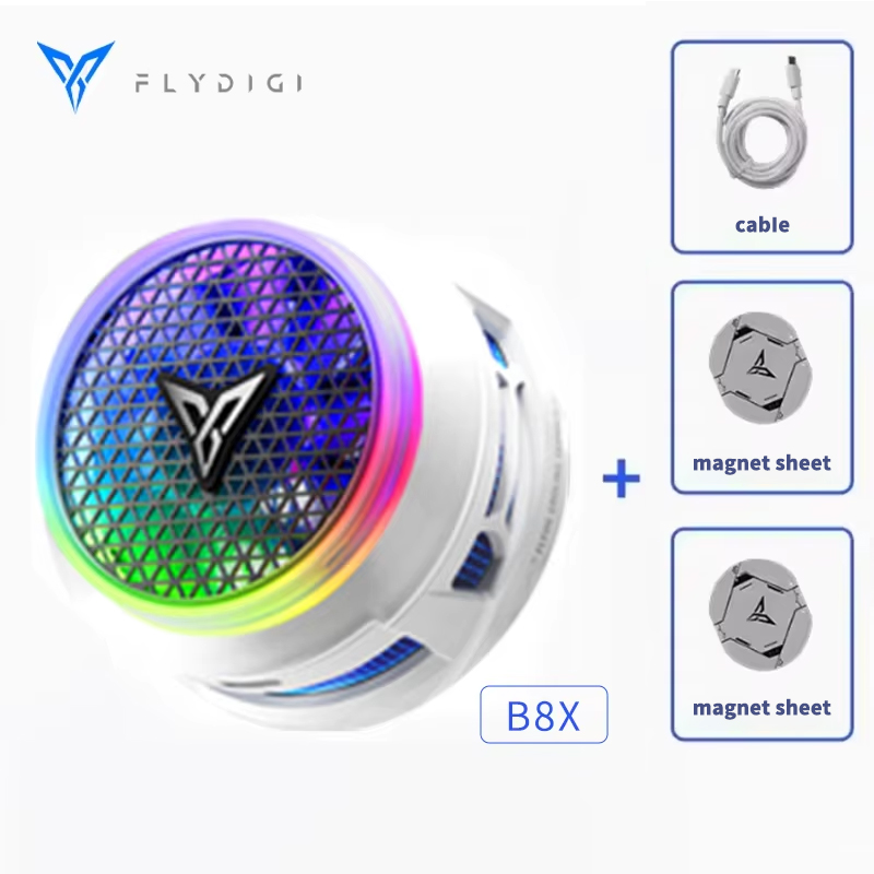 Flydigi B8X Cellphone Cooler Frequency Conversion Super Heat Dissipation Magnetic Radiator RGB Light For Iphone Ipad Android