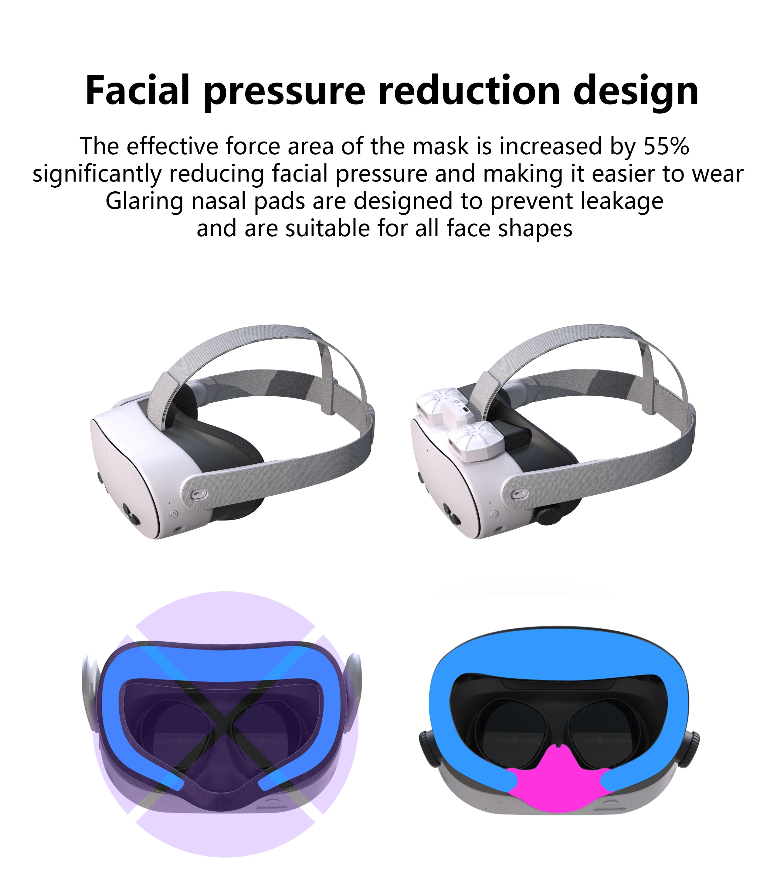 Cooling Fan For Meta Quest 3S Replacement Facial Interface Mask Adjustable Wind Speed Circulating Heat Dissipation Mask