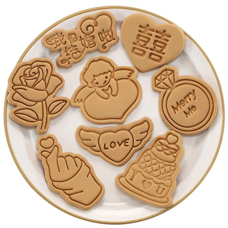 Wedding Valentine Cartoon Cookie Cutter Mould Biscuit DIY Mold angel Heart cake rose Shape Cutter Baking Tools