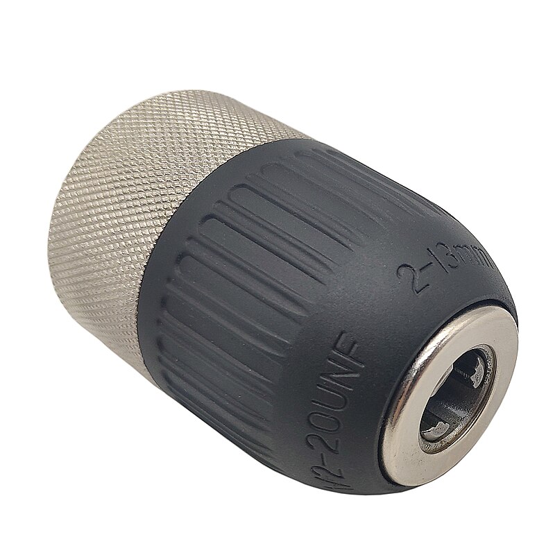 3-Jaw Keyless Drill Chuck 1/2inch 2-13mm 1/2-20UNF Quick Change Adapter SDS-Plus Shank 1/4" Hex Square For Hammer Drill