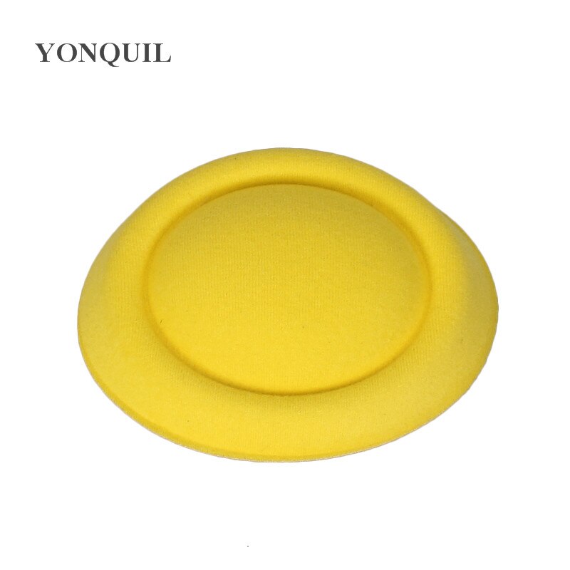 20 Kleuren 16Cm Tovenaar Hoeden Bases Wolvilt Party Hoeden Diy Haaraccessoires Pillendoosjepet Stewardess Cap 12 stks/partij MH018: YELLOW