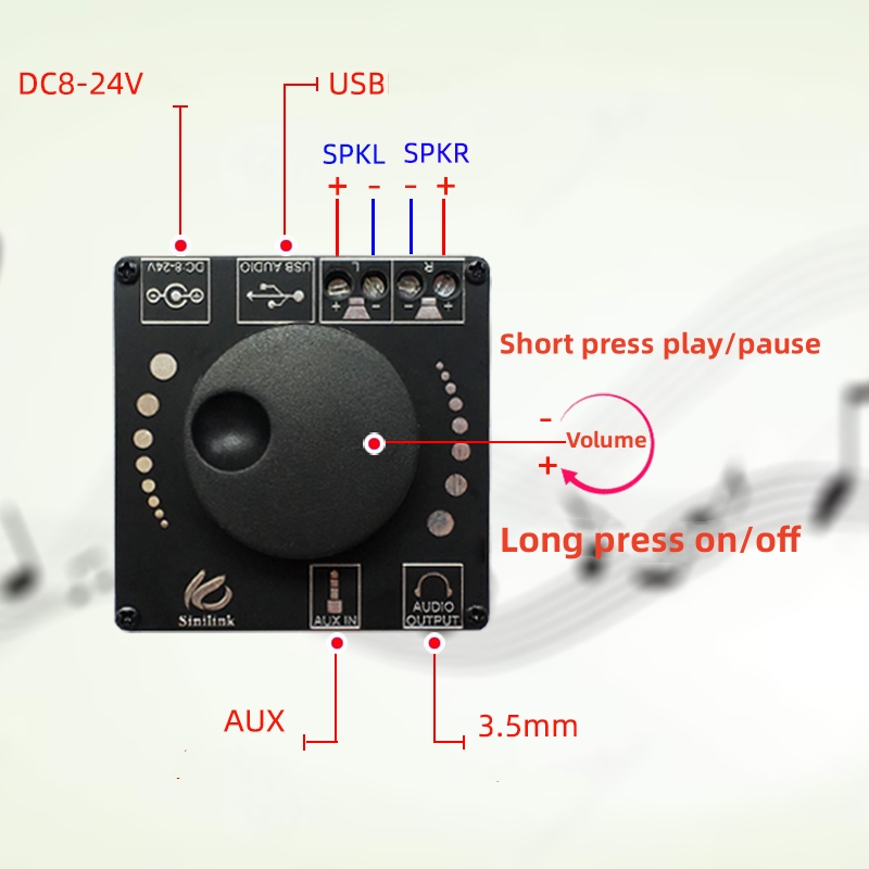 Bluetooth-Compatible Digital XY-AP15H Audio Power Amplifier 20W+20W Class 10W~200W HiFi Stereo USB/AUX Sound Card App AMP