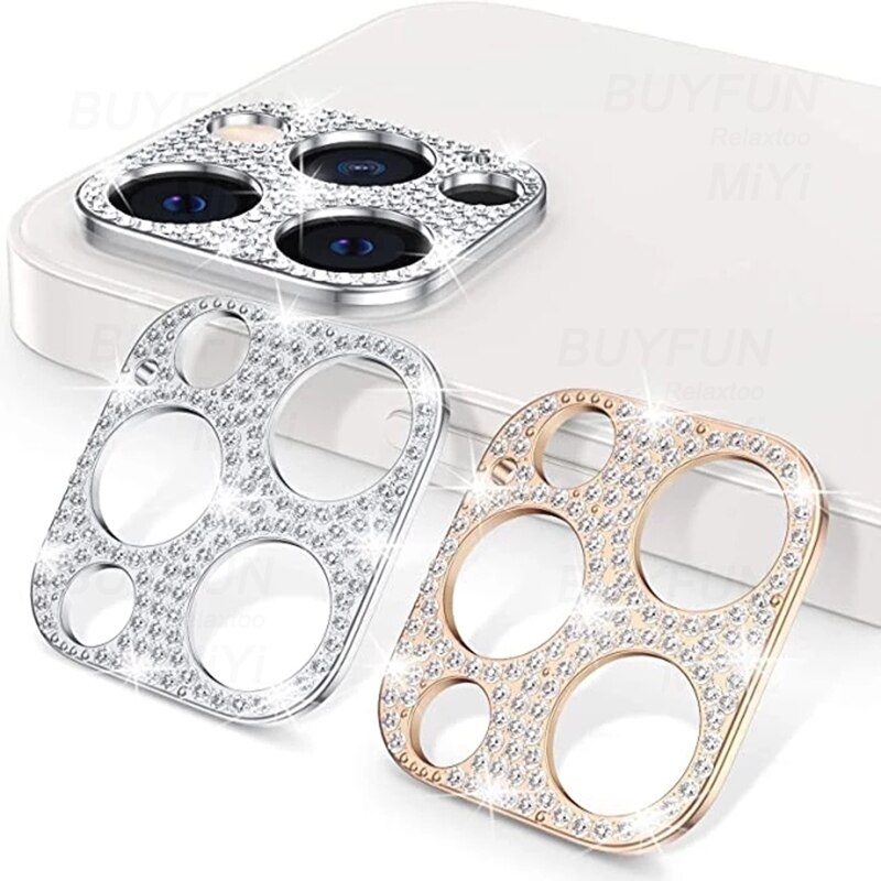 Glitter Rhinestone Camera Protector Case Cover For iPhone 13 Pro Max ProMax Mini Back 3D Shiny Diamond Lens Protect Funda Coque