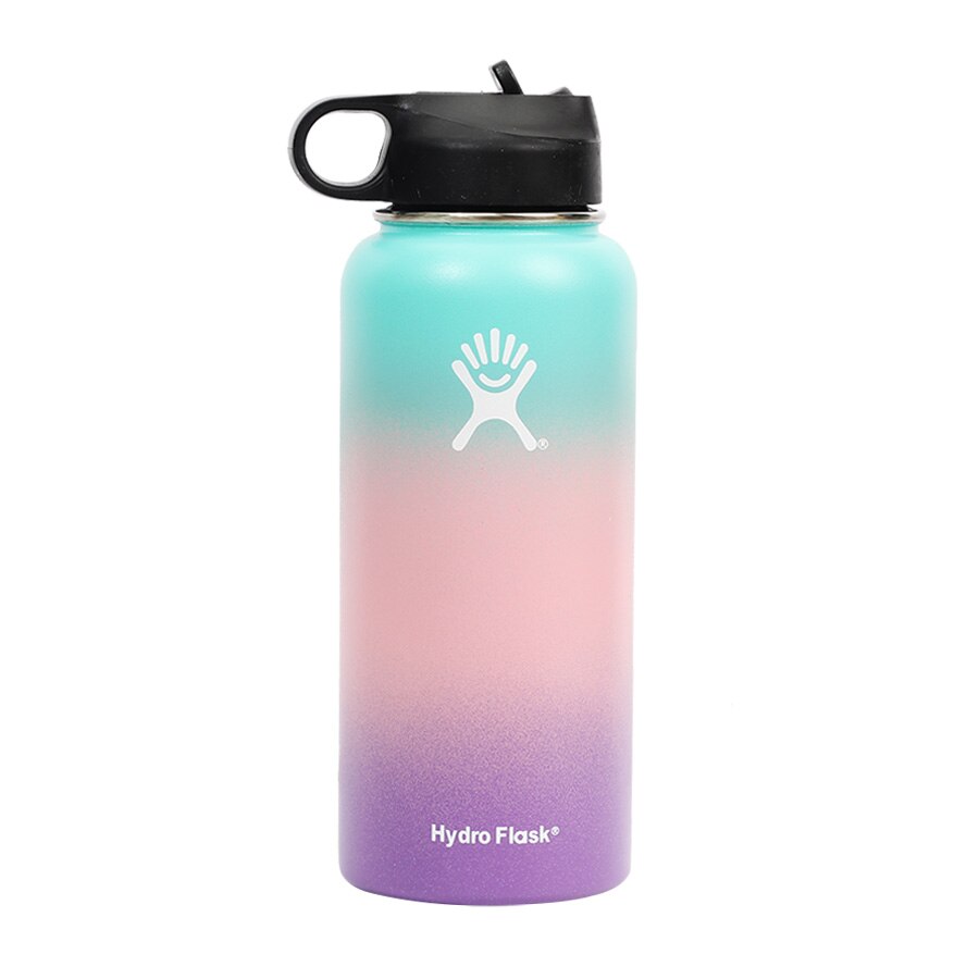 Sports Bottle Hydro Flask 32oz Tumbler Flask Vacuum Insulated Flask Stainless Steel Water Bottle Wide Mouth Outdoor: Green