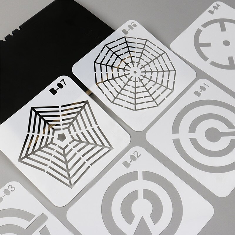 8 Pcs Bullseye Mandala Painting Template Stencils Drawing Stencils Painting And Decor Bullet Journal Supplies