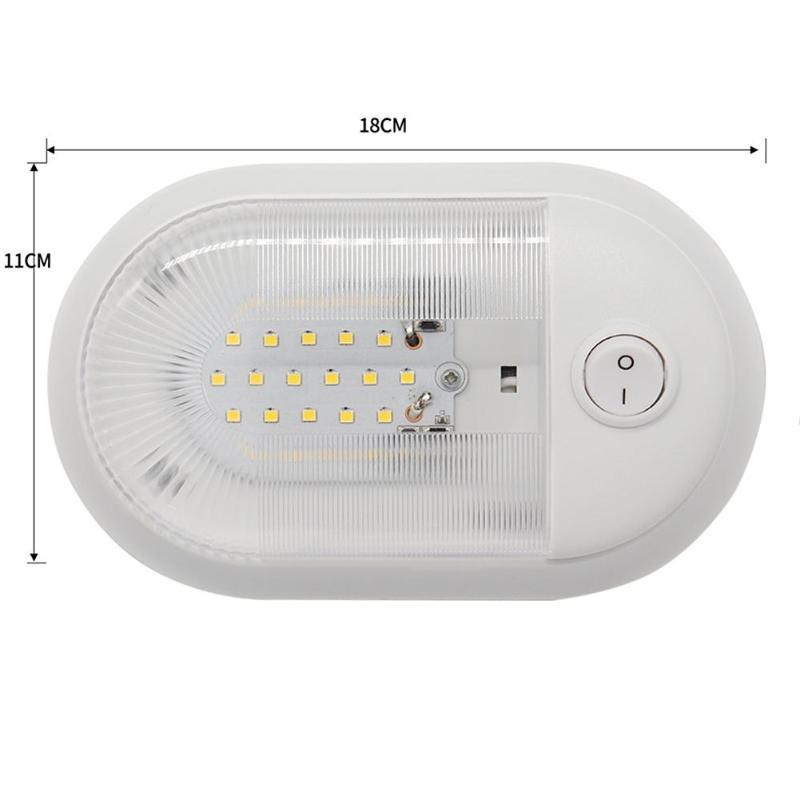 24 LED h7 led h4 led Ceiling Dome Light 12V/24V with On/Off Switch for RV Marine Yacht Camper Low Consumption and High Brightnes