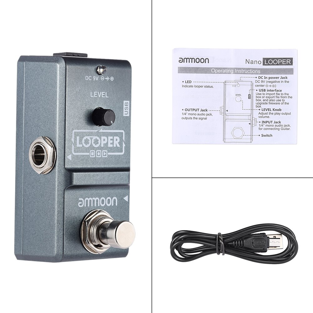 Ammoon AP-09 Looper guitarra Pedal Nano Series bucle Pedal de efecto guitarra eléctrica Bypass verdadero regrabaciones ilimitadas partes de guitarra