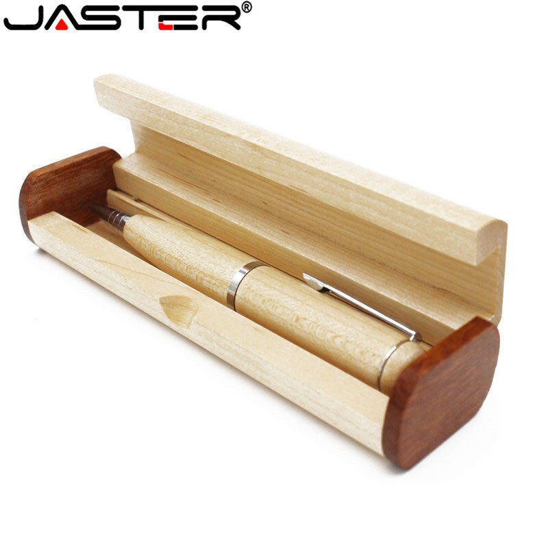 Jaster 1 Pcs Gratis Kleurendruk Logo Hout Balpen Met Houten Doos Flash Drive Pendrive 16 Gb 32 Gb 64 Gb Geheugenkaart U Disk