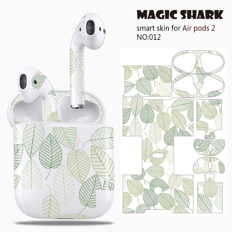 Magic Shark Clear Leaf Flower The North Face Leopard Cells Ultra Thin Sticker Case Film for Apple Airpods 2 Airpods2 001-019: 012