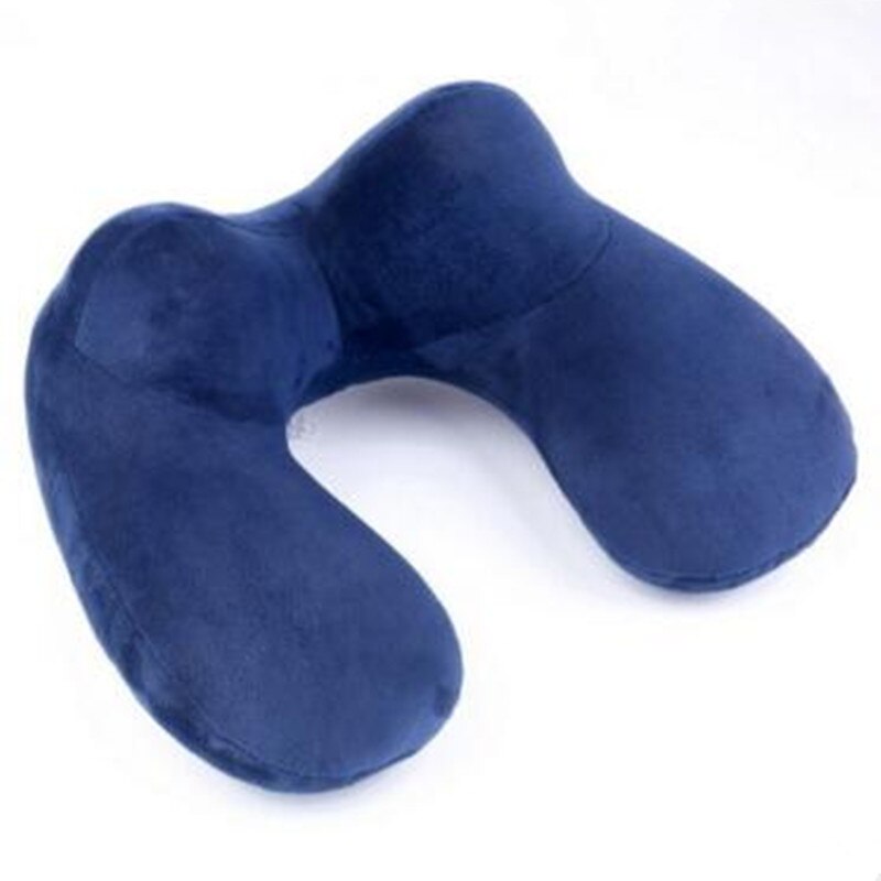 Pvc flocking hump inflatable pillow neck u - shaped pillow nap health massage pillow travel sanbao: Green