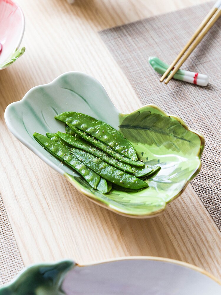 Forma vegetal porcelana louça uso doméstico salada tigela sobremesa alface prato criativo moda cerâmica utensílios de mesa