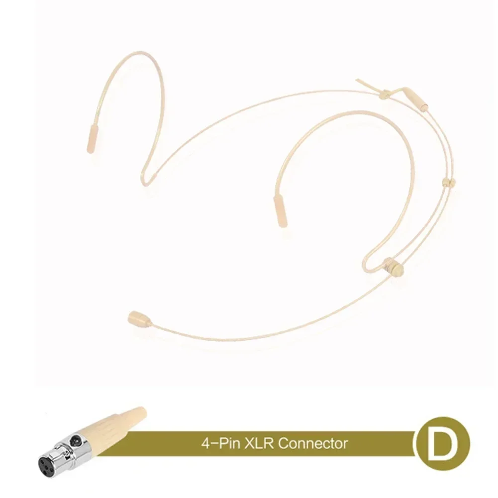 Hochwertiges Doppel-Ohrbügel-Headset-Mikrofon, am Kopf getragenes Mikrofon für kabellose Taschen, 3,5 mm, 4-polig