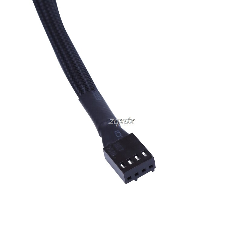 Cable adaptador de extensión de ventilador de refrigeración, conector PWM de 4 pines con manga divisora en Y de 1 a 2 vías para CPU o ventilador de caja de ordenador Z09