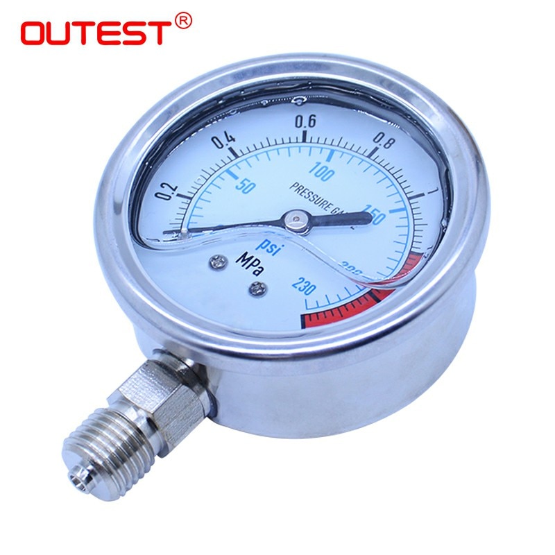 OUTEST 0-60MPa Radial stainless steel manometer pressure gauge Air oil water Hydraulic Pressure gauge Thread G1/4