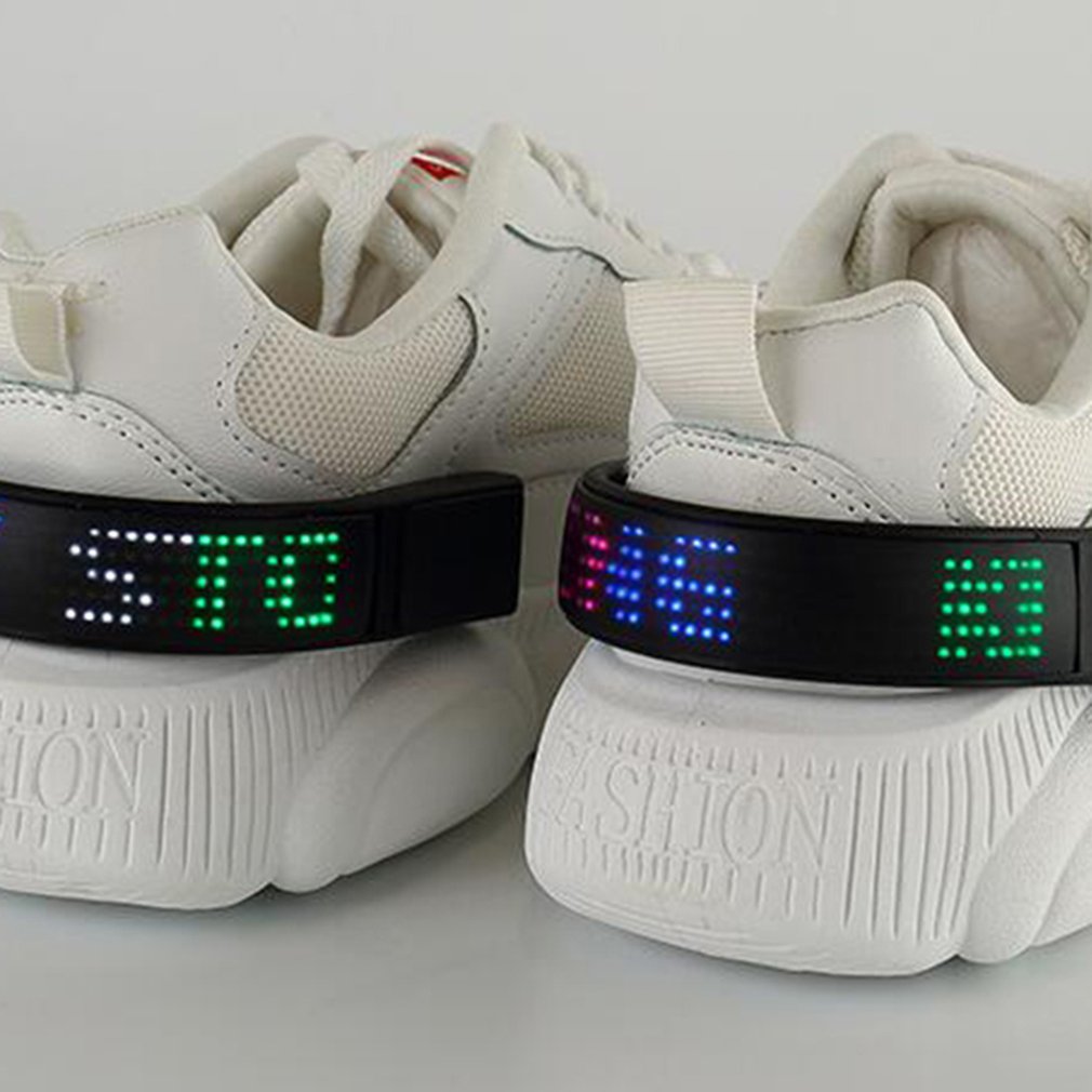 Pinzas para zapatos con pantalla mágica Led, Clips para zapatos brillantes, luces de Clip para correr de noche al aire libre, carga Usb, novedad