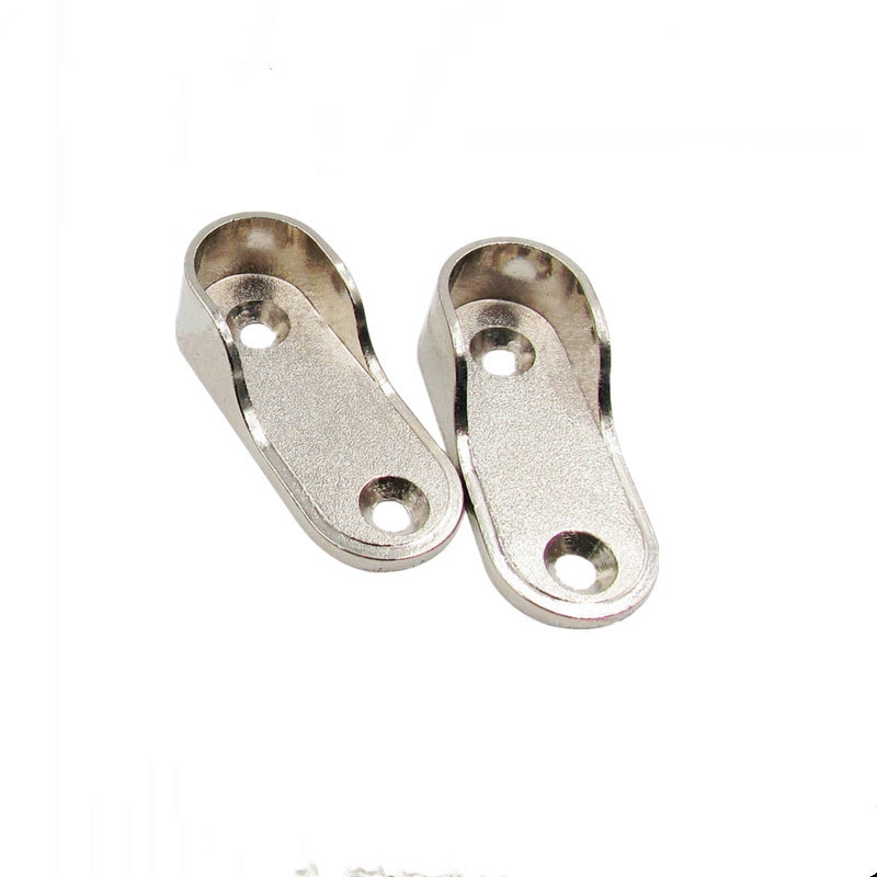 2Pcs Zinc Alloy Clothes Hanging Rod Holder Fitting Flange Closet Hang Support Tube Bracket Furniture Hardware Accessories Tool