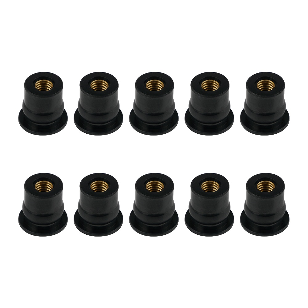 10pcs M6 Motorfiets Rubber Goed Noten Voorruit Kuip Cowl Universele 6mm Wellnut Voor Voorruit Accessoires