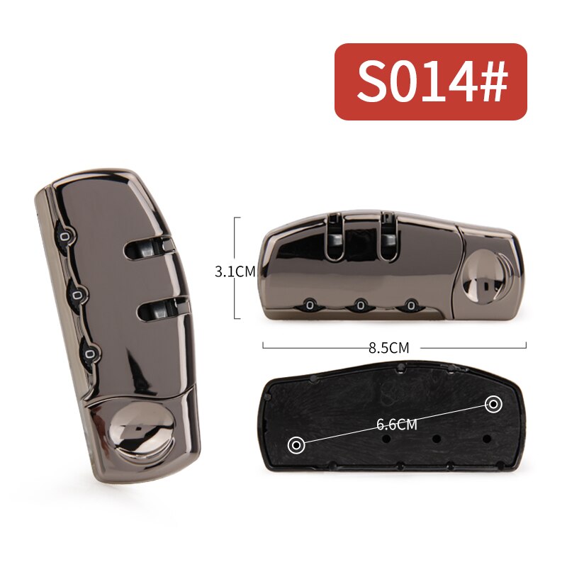 3 Digit Combination Padlock Accessories for Bags Lock Luggage Suitcase Travel Bag Code Lock Black Combination Trunk Fixed Lock: S014