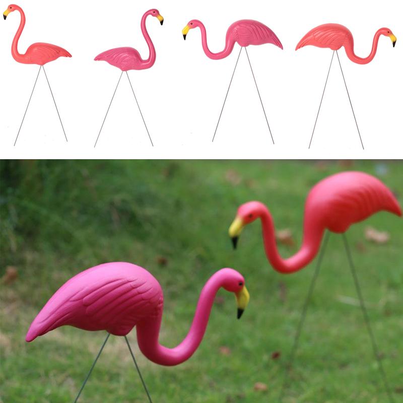 Kunstig flamingo havearbejde indretning udendørs have 3 stk / parti dekoration dekoration lyserød / rød simulering ornamenter festival