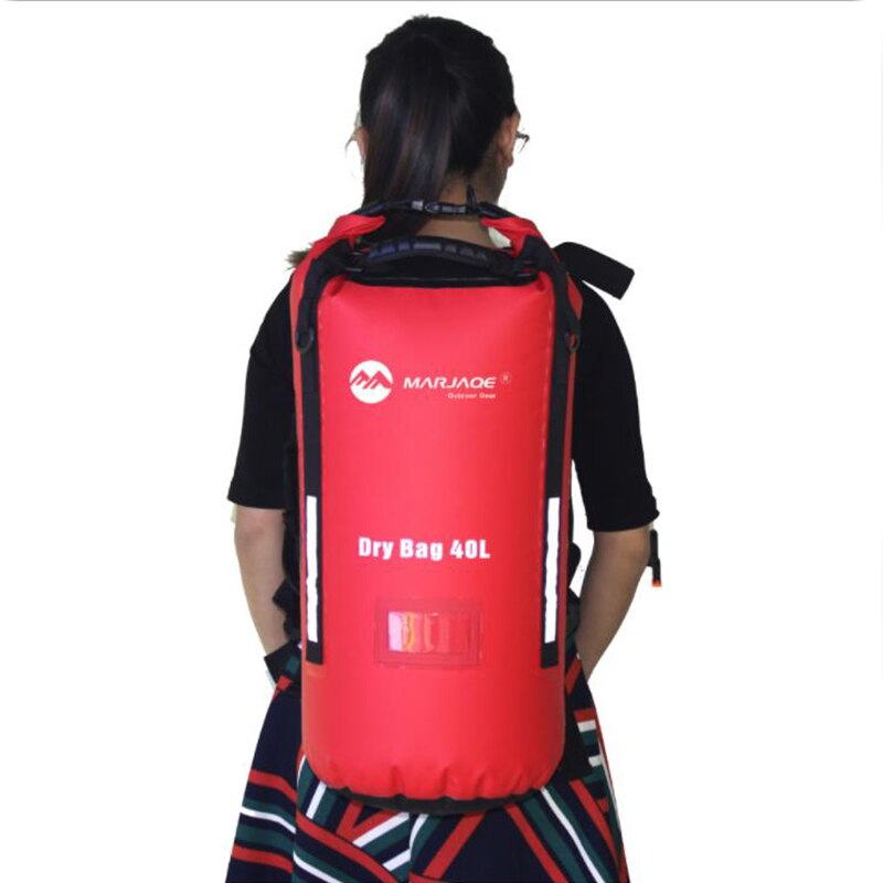 MARJAQE-bolsa impermeable para natación de 40L, Mochila seca para acampar al aire libre, almacenamiento de senderismo, a prueba de agua,