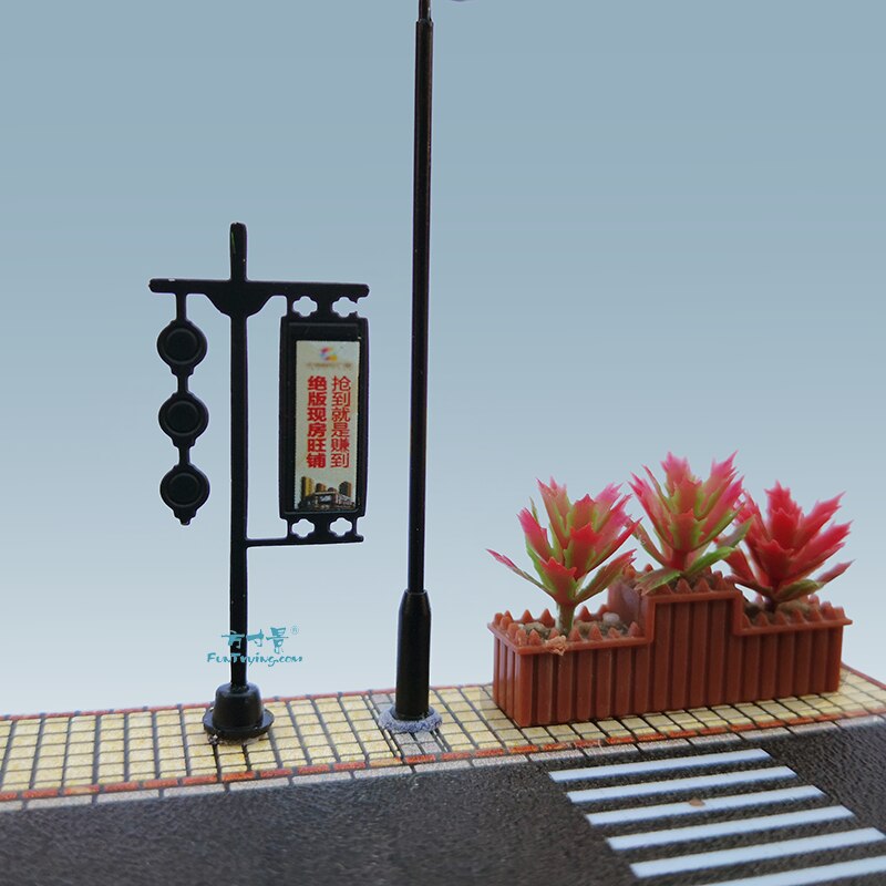 Simulation Billboard Model Scene Street Billboard Train Building Sand Table Micro Landscape Diorama Diy Material Accessories