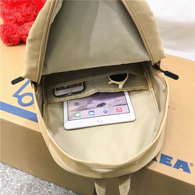 3 set Backpack Solid Color Casual Women Backpack Teenage Girl School Bag Student Girls Shoulder Bag Casual Mochilas