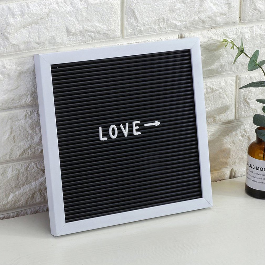 25 x 25cm Felt Letter Board Message Sign Home Office Decor Texture Board Numbers & Symbol Changeable Message Board Black