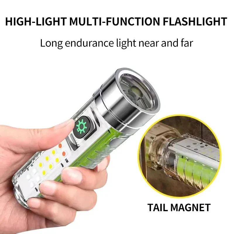 USB C wiederaufladbare LED-Taschenlampe, kompakt, ultrahell, tragbar, Mini-Schlüsselanhänger-Licht für Notfall-Camping-Lesung