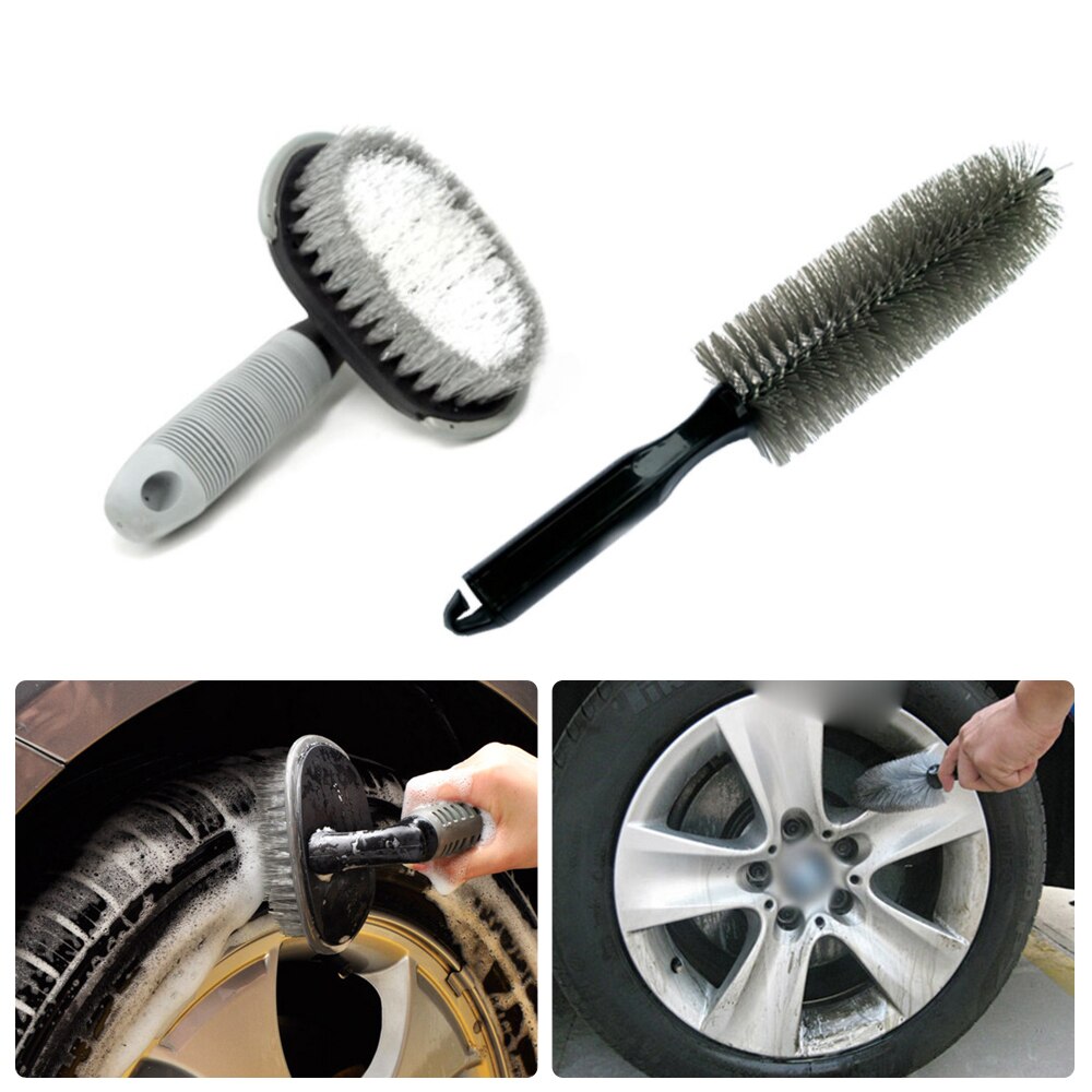 Auto Rim Handle Vehicle Cleaning Brush Cleaner Dust Remover Plastic Motorcycle Truck Washing Vehicle Wash Tire Cleaning Tools
