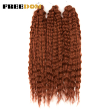 FREEDOM pelo rizado sintético para trenzas 24 pulgadas onda de agua Twist Crochet trenza pelo Ombre Rosa jengibre extensiones de cabello trenzado: T1B/613