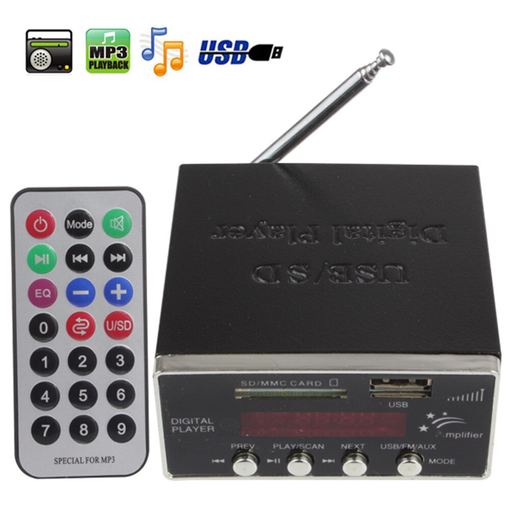 Auto Stereo Eindversterker MP3 Speler Reader 4-Elektronische Toetsenbord Ondersteuning Usb Sd Mmc-kaart Met Afstandsbediening