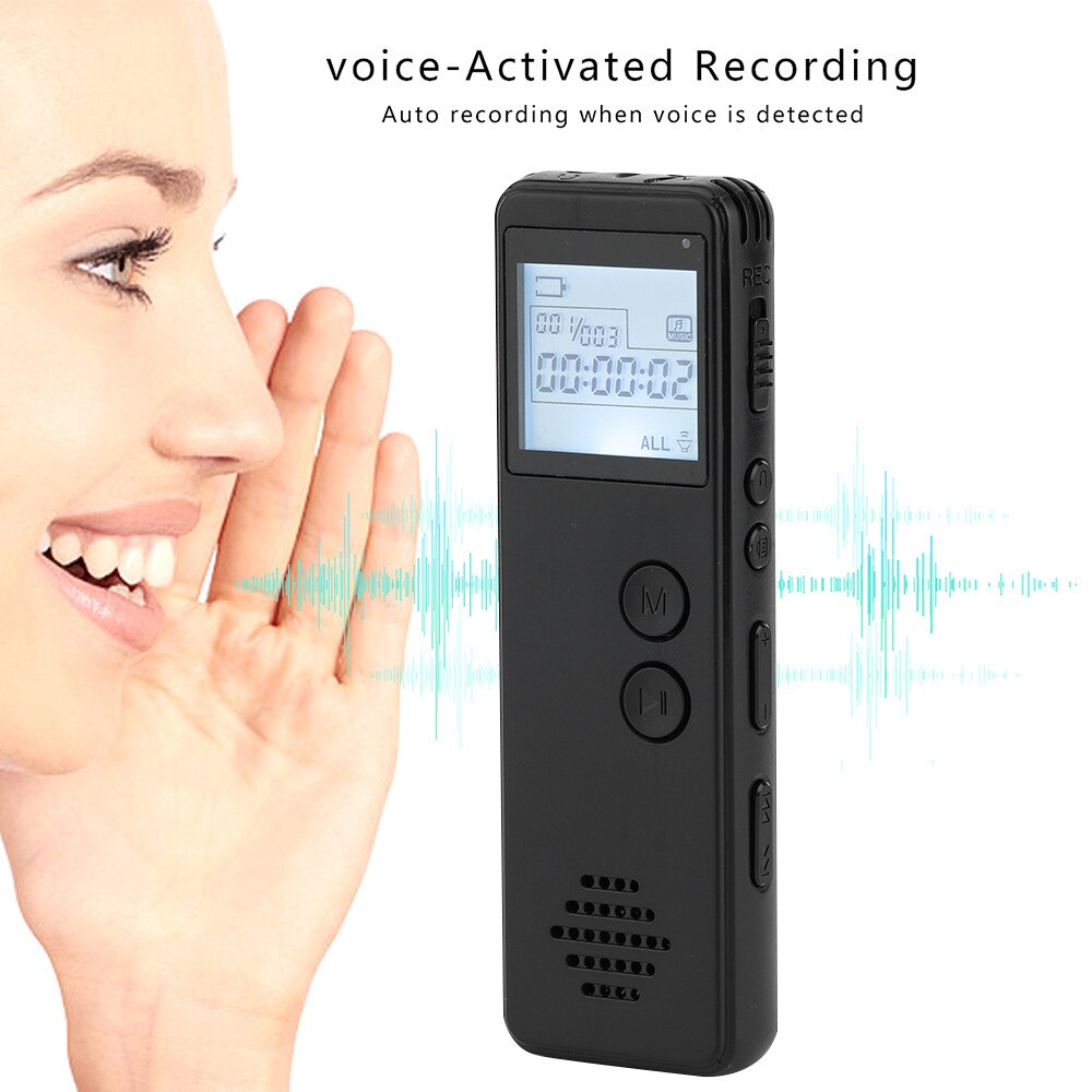 Kebidumei 8Gb/16Gb/32Gb Digitale Voice Recorder Audio Opname Spraakgestuurde Telefoon Opnemen MP3 Speler dictafoon