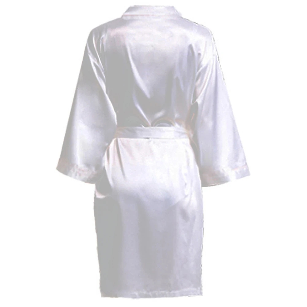 Bröllopsfest brudklänning utan bokstäver kimono satin pyjamas brudtärna enkel badrock  sp088: Xl / Brun